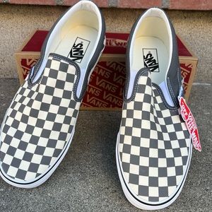 NWT and box.  Gray checkered Slip on Vans.  Size 11